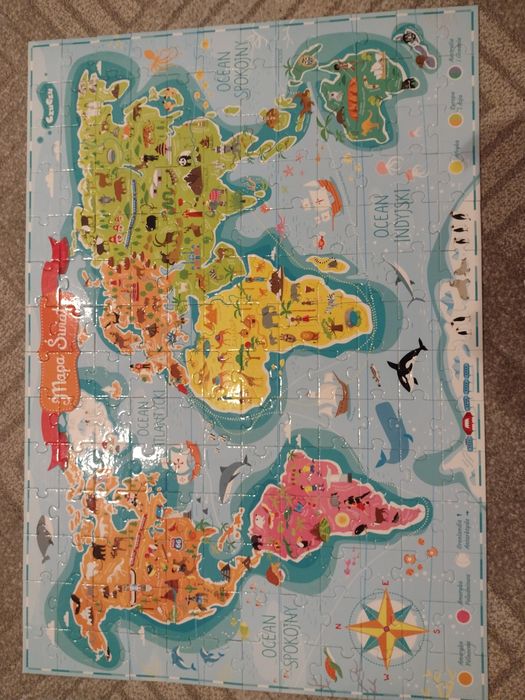 Czy Czu puzzle Mapa Świata 168 elem. 98x68 cm 6-12 lat