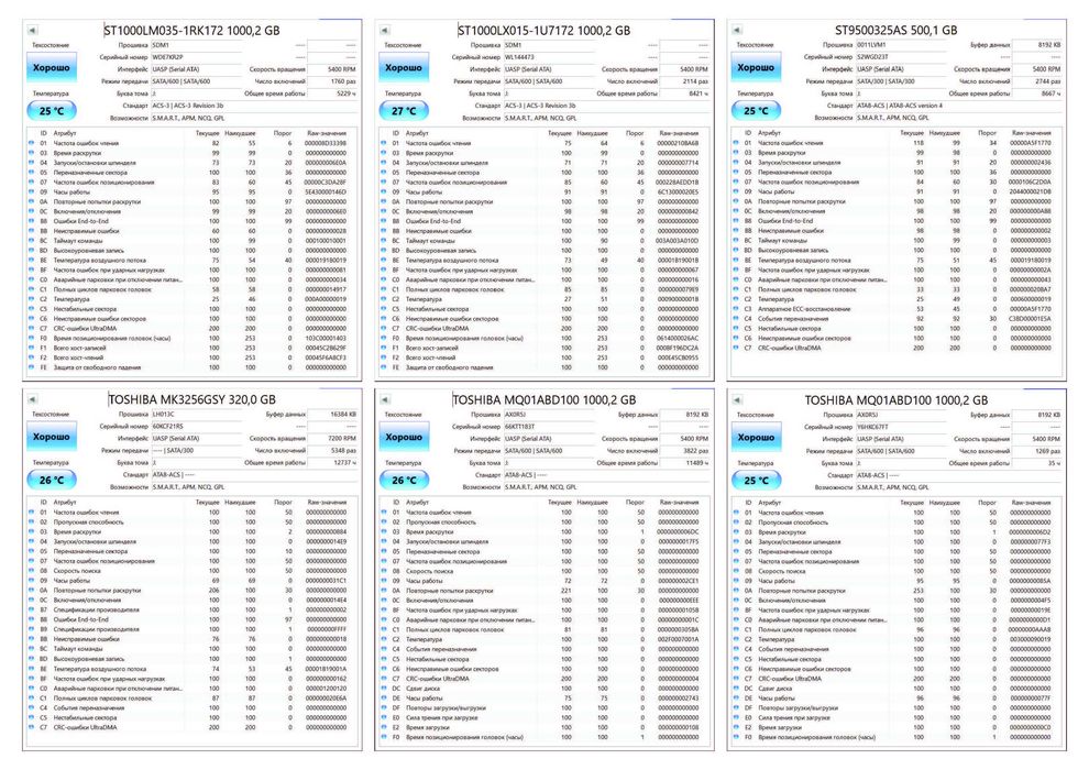 Продам жесткий диск б/у на выбор HDD 3,5", 2,5"