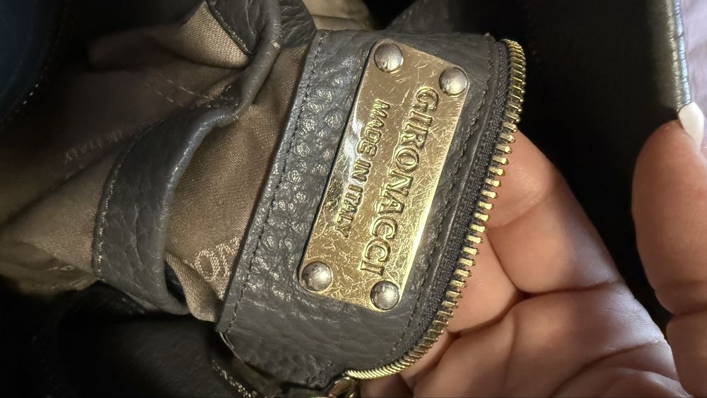 Сумка шкіряна сіра