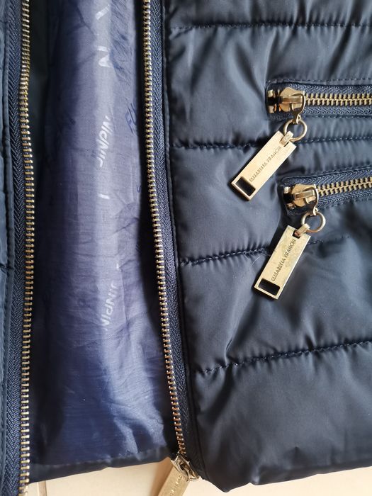 Elisabetta Franchi granatowa kurta puchowa 40 L