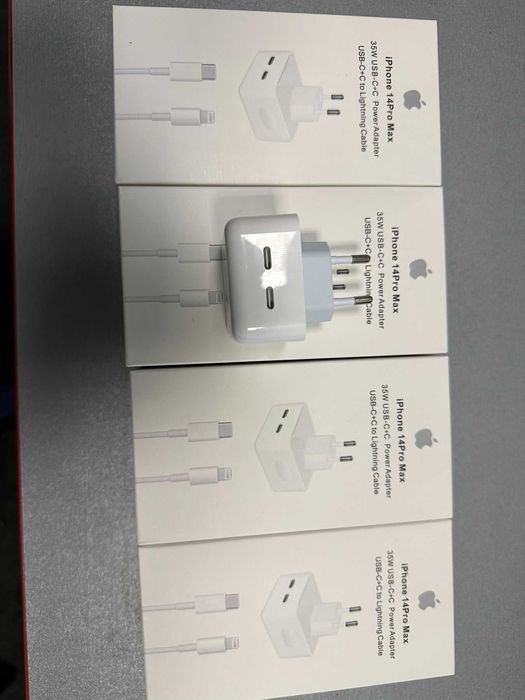 Мережевий зарядний пристрій СЗУ для Apple Dual USB-C+C A2246 35W+кабел