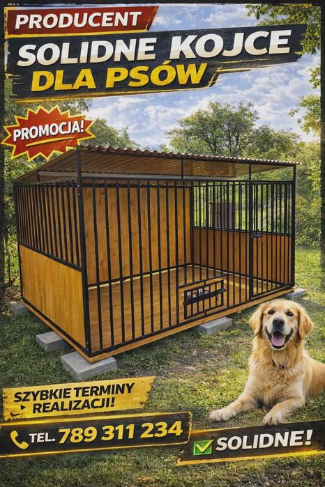 Kojec dla psa Solidny. TRANSPORT I MONTAŻ GRATIS