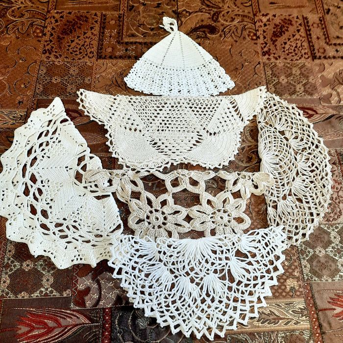 Сonjunto de guardanapos de crochê feitos à mão