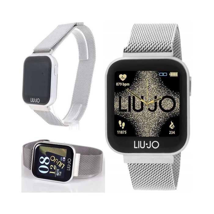 LIU JO SmartWatch Damski SWLJ001 Srebrny Monitor Tętna Snu Kroków Stal