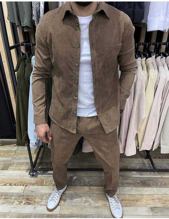 Костюм чоловічий з вельвету весняний/Мужской костюм на весну мод 1017