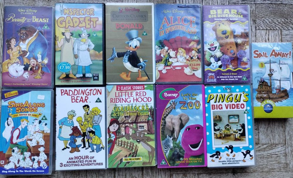 Kolekcja 11x VHS bajki dla dzieci po angielsku