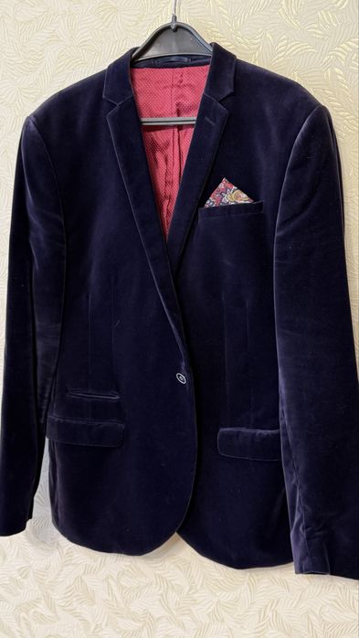 Велюровий синій піджак