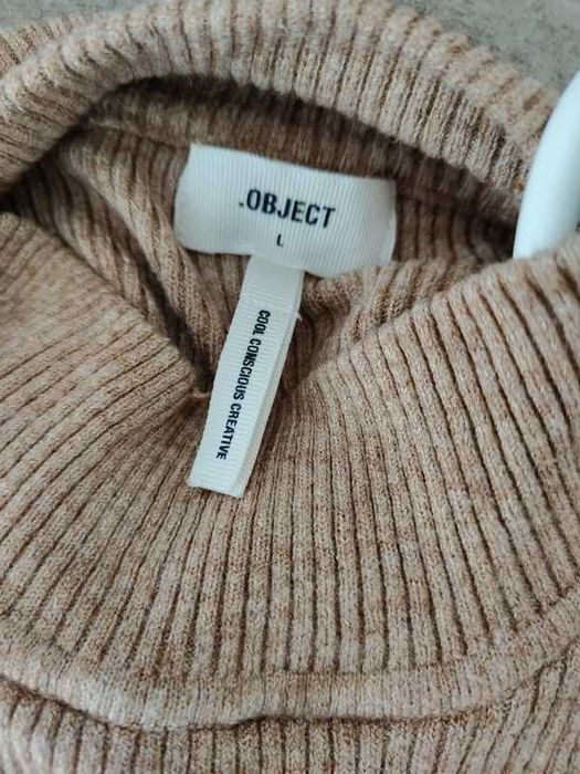 Sweterek półgolf kamizelka Object r. L wiskoza nylon