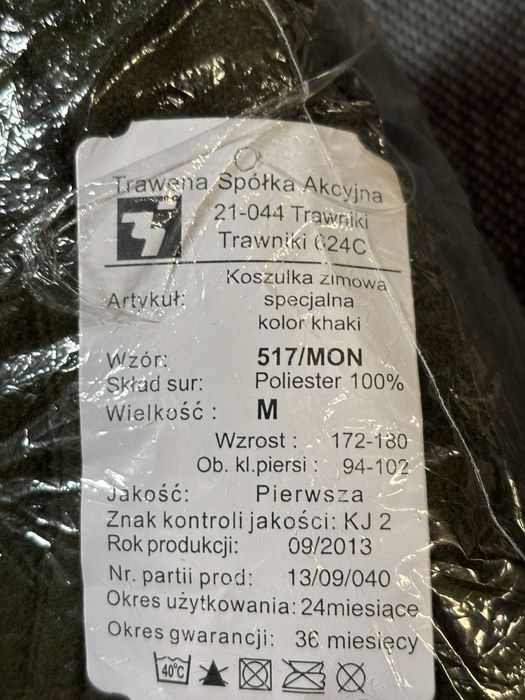 Koszulka 517/MON i kalesony zimowe 516/ MON specjalne rozm. M