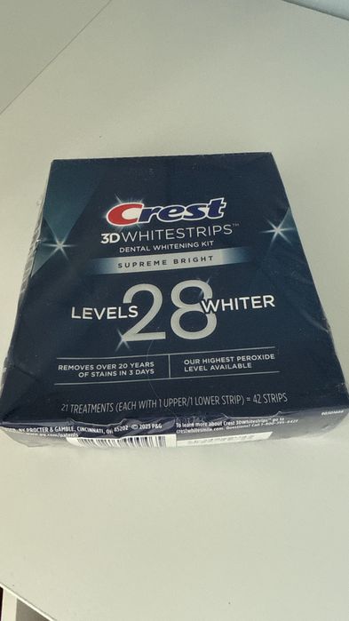 Najnowsze Paski Wybielające Crest 28 Levels Supreme Bright z USA