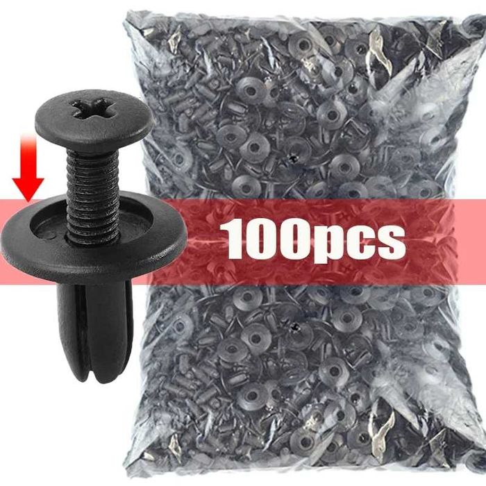 Zatrzaski nity plastikowe  8mm 100 sztuk