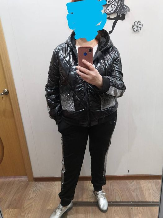 Костюм-куртка і штани Турція зі стразами батал 52-56