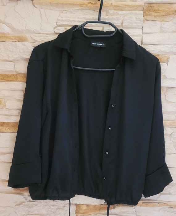 Bluzka koszulowa czarna elegancka rozpinana Tally Weijl Rozm. XS