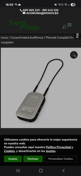 Accesorios Phonak Compilot II e TVLinkII