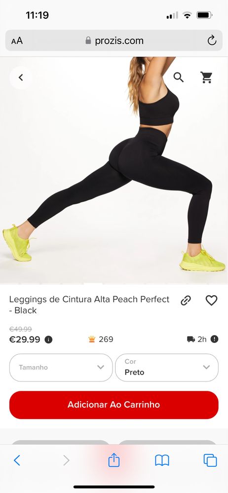 Leggings de Cintura Alta prozis Peach Perfect Montijo E Afonsoeiro • OLX  Portugal