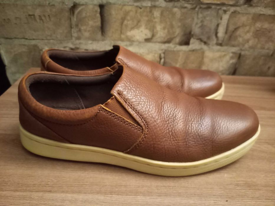 Мужские  кожаные слипоны, мокасины Clarks размер 40