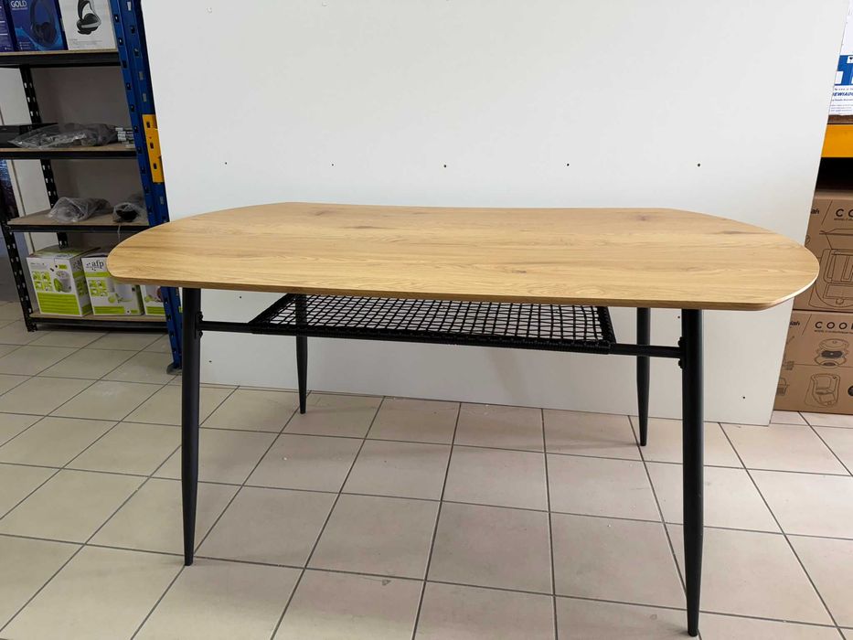 Stół JACKSON 160x90 cm dąb złoty / czarny