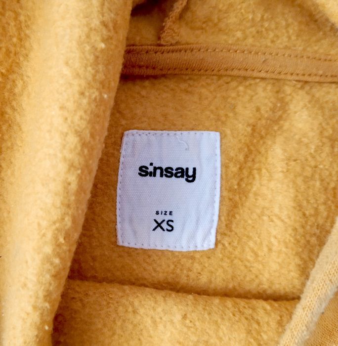 Musztardowa bluza typu "crop top" Sinsay XS