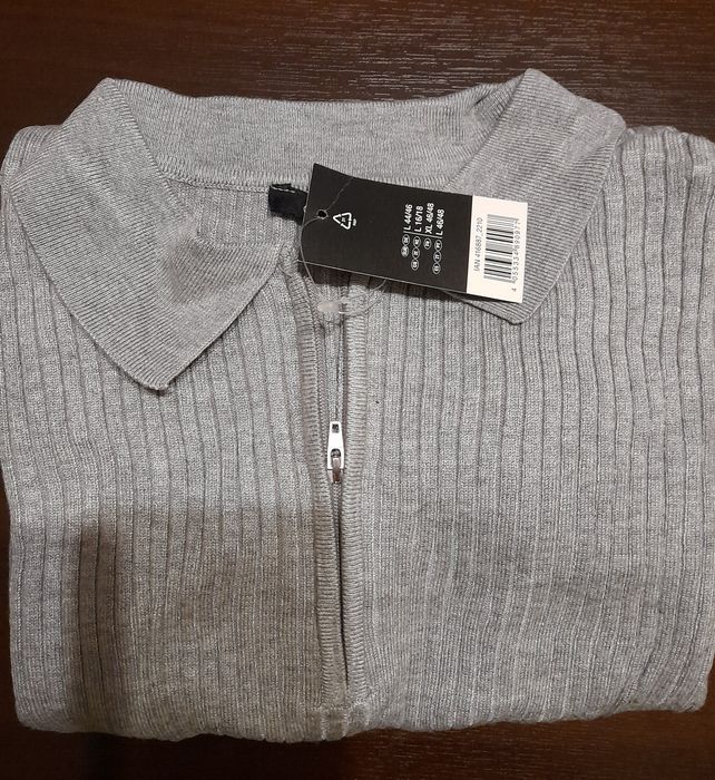 BluzkaPolo Damska/Prążkowany Materiał/