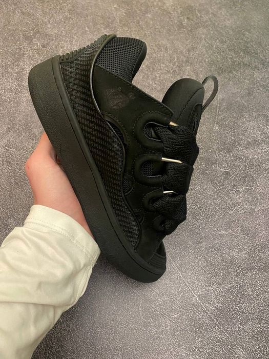 Оригинал Lanvin Curb черные кроссовки новые мужские