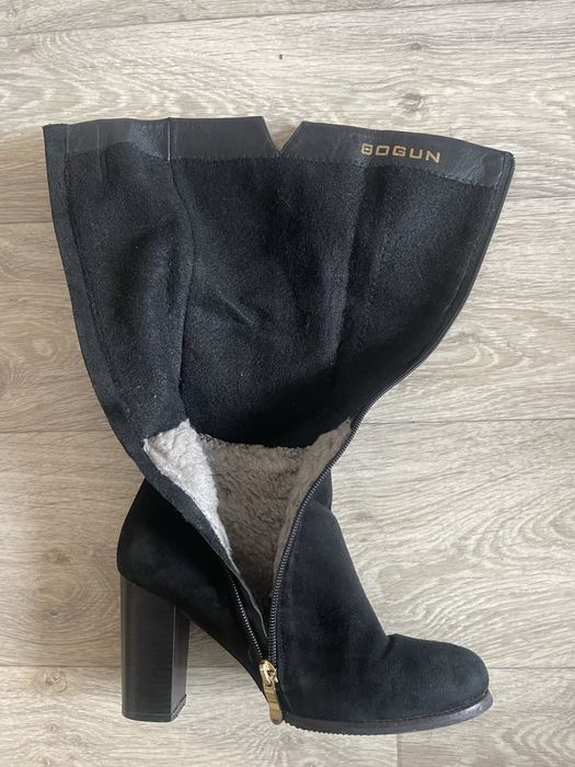 Сапоги женские замшевые