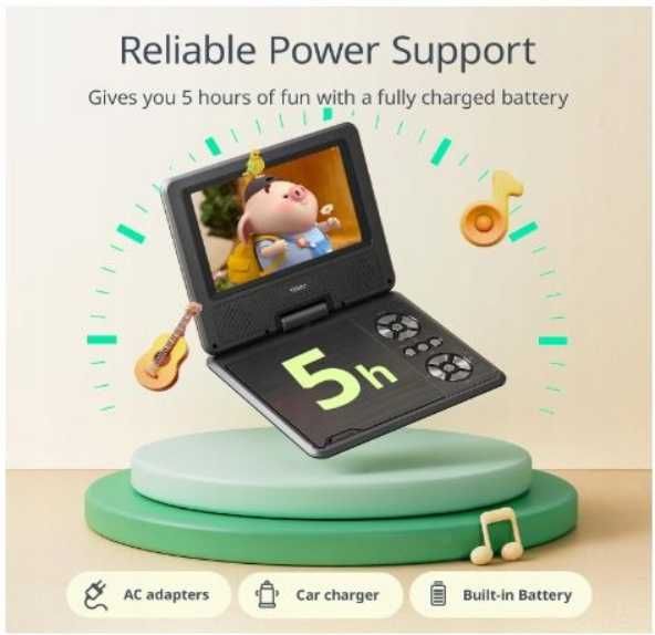 Przenośny Odtwarzacz DVD YOTON 75 cala HDMI USB Ekran Obrotowy