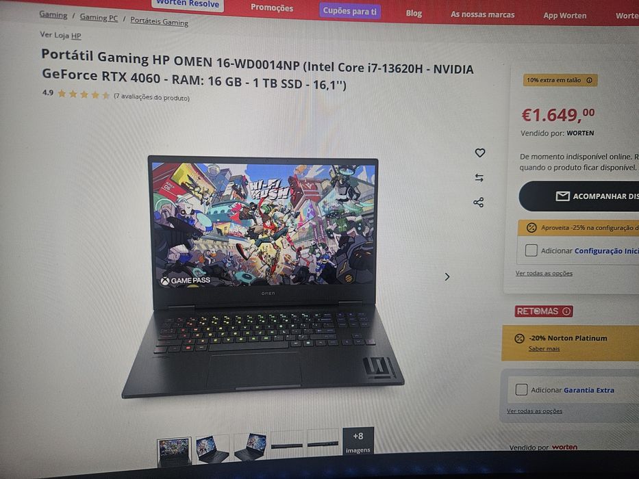 Portatil gaming HP OMEN
