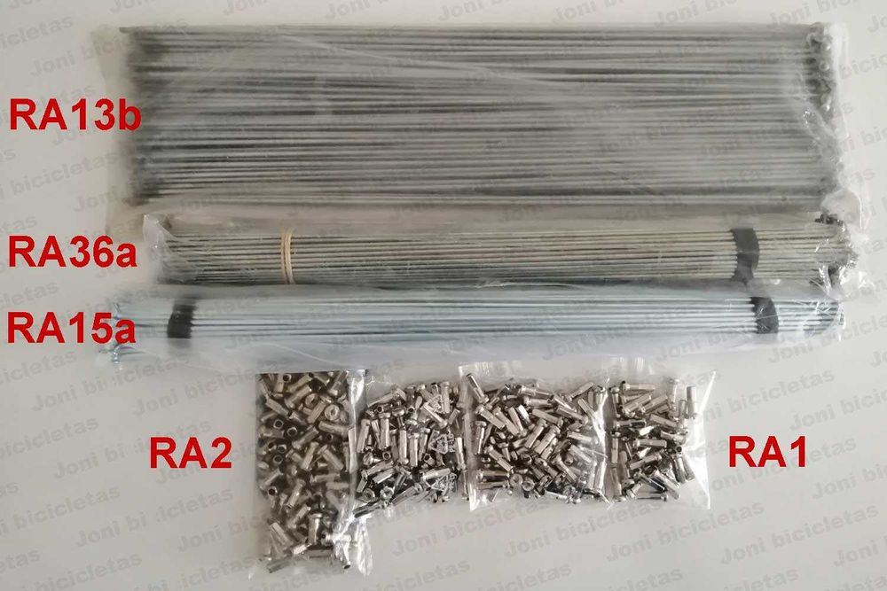 Raios, cabeças e aros p/ roda de bicicleta