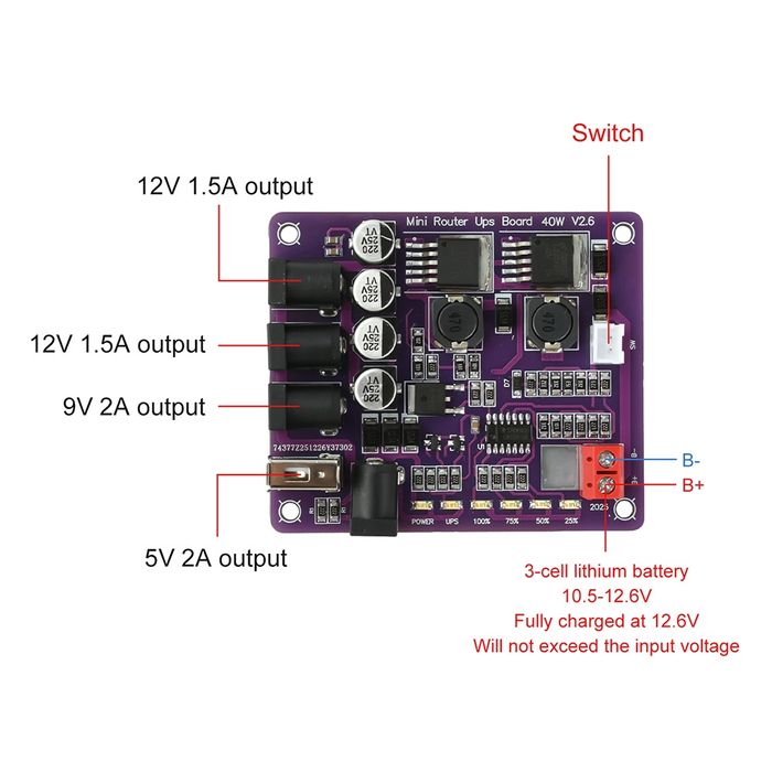Mini UPS 40W  для роутера