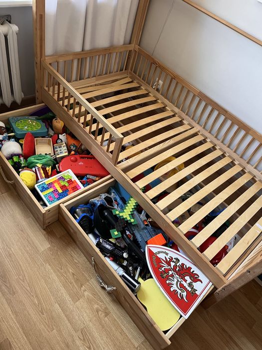 Łóżko domek Luletto Pioli Plus z szufladami 180 x 90 materac
