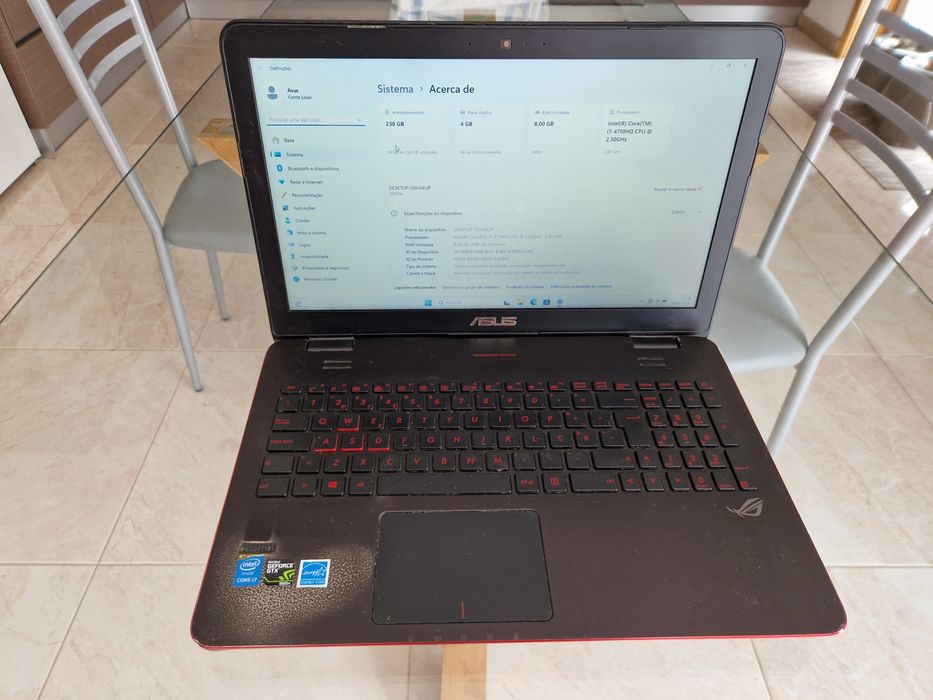 Asus Rog  Gamer GL551J Core i7