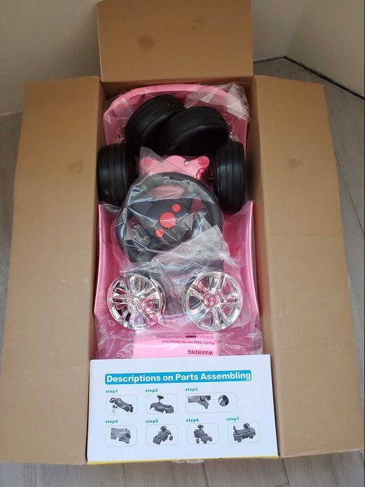 новая машина толокар детская машина розовая ауди