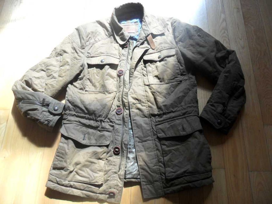 Massimo Dutti-oliwkowa pikowana kurtka S