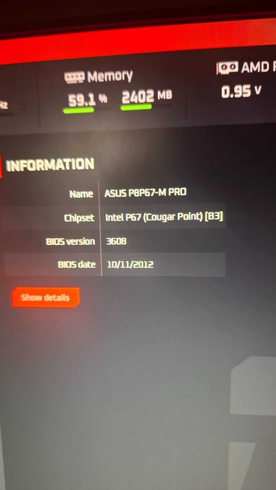 Płyta ASUS P8P67-M PRO + i3-2120 + chłodzenie + I/O nr 0684
