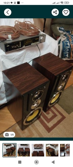 Колонки с усилителем и проводами б/у.