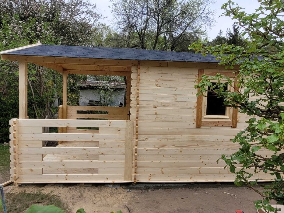 solidny DOMEK letniskowy+taras*5x3*15 m2*GNIEZNO*balik 34mm*SUPER CENA