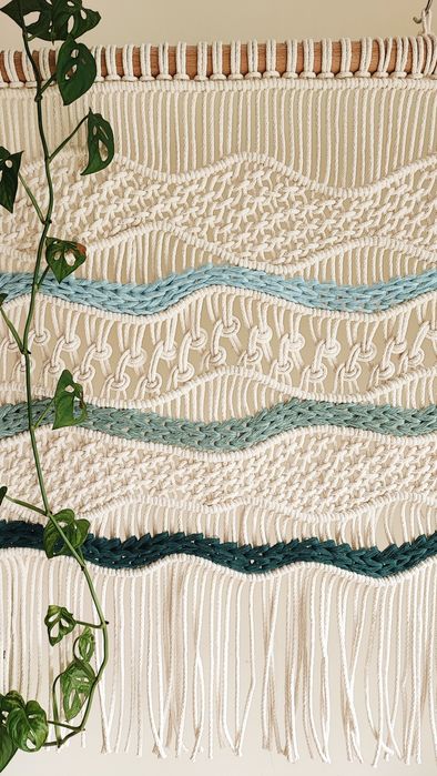 Painel decorativo em macramé