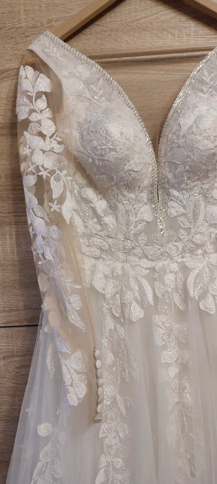 Suknia ślubna rozmiar m/l na wzrost 180+obcas