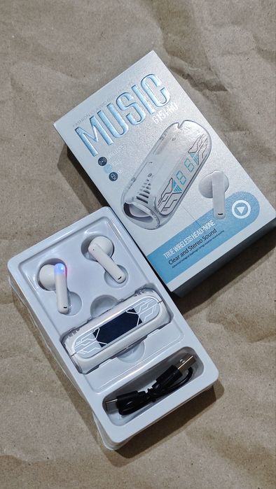 Навушники беспроводні білі type-C наушники белые