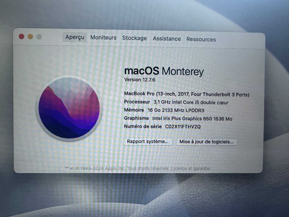 MacBook Pro 13" (2017) – 16GB RAM – SSD 500GB – Excelente estado