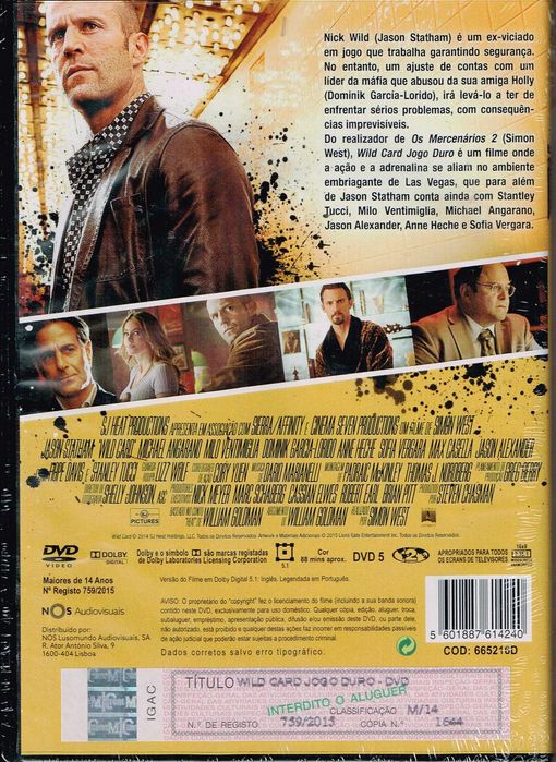 Filme em DVD: Jogo Duro "Wild Card" (Jason Statham) - NOVO! SELADO!
