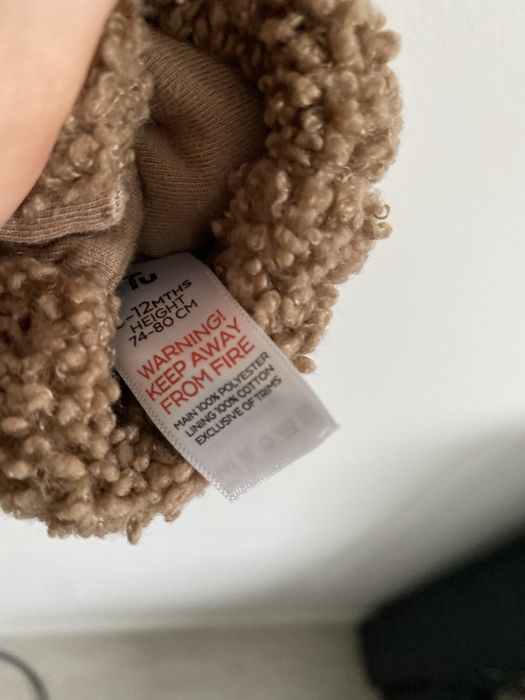 Ogrodniczki pluszowe TU 74/80 miś beżowe brązowe