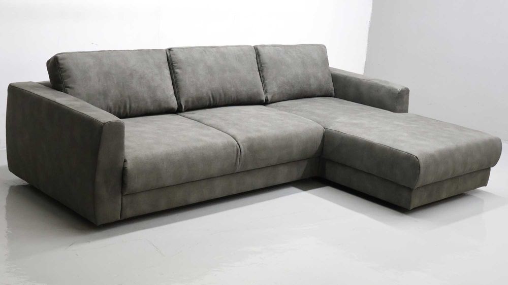 TDO NOWY NOWOCZESNY NAROŻNIK kanapa tkanina popiel z zielenią sofa