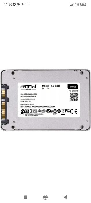 SSD-накопичувач. SSD Crucial MX500 2TB (CT2000MX500SSD1)