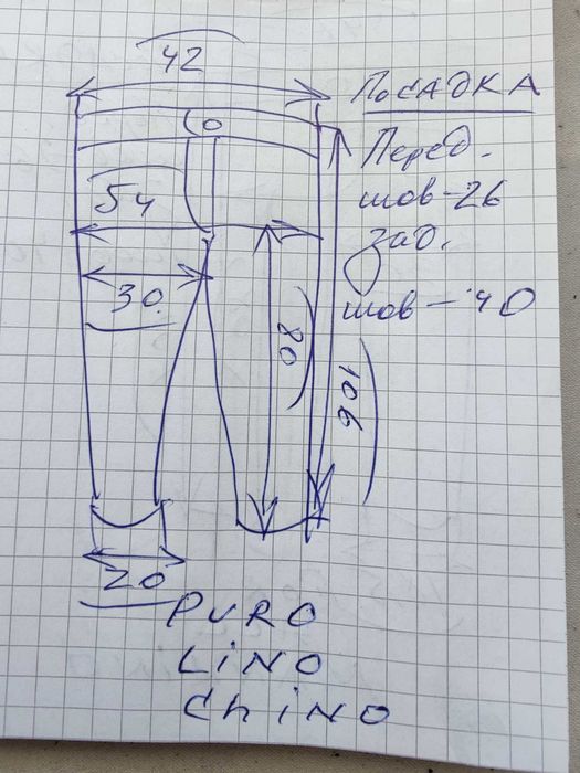 Джинсы (chino лён Puro Lino Italy w32 olive.