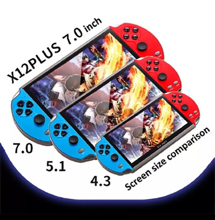 Consola Jogos portátil 7" X12 Plus ecrã IPS HD +1000 jogos clássicos