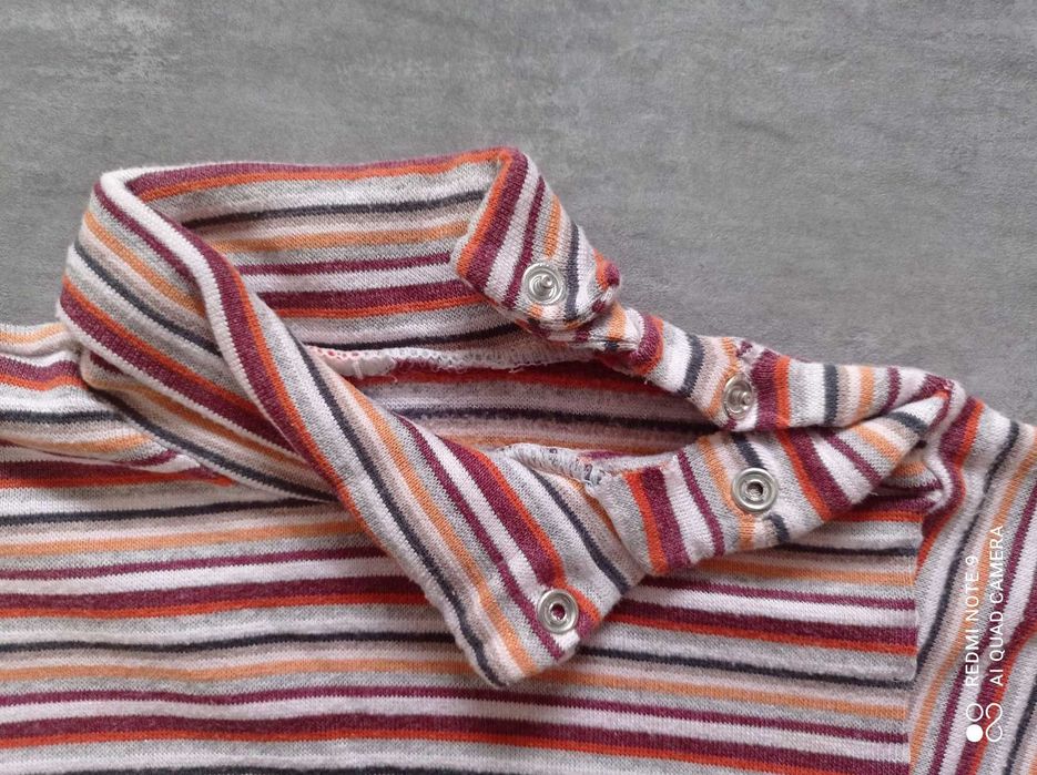 Ciepła bluzka bluzeczka półgolf długi rękaw 74/80