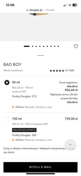 Bad Boy Carolina Herrera 50ml woda toaletowa