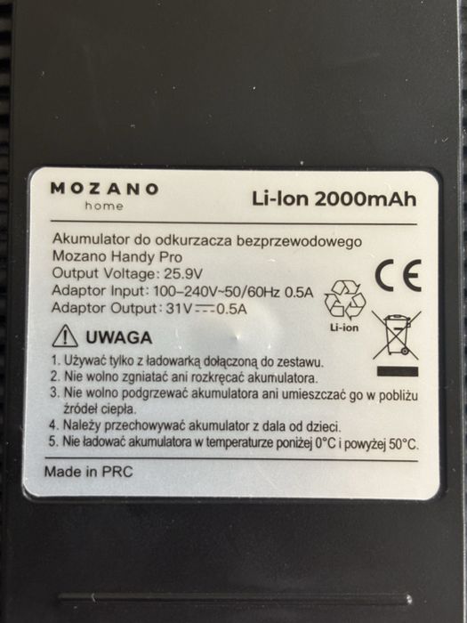 Akumulator do Mozano Handy Pro 2000 mAh, Li-Ion, oryginał, stan super