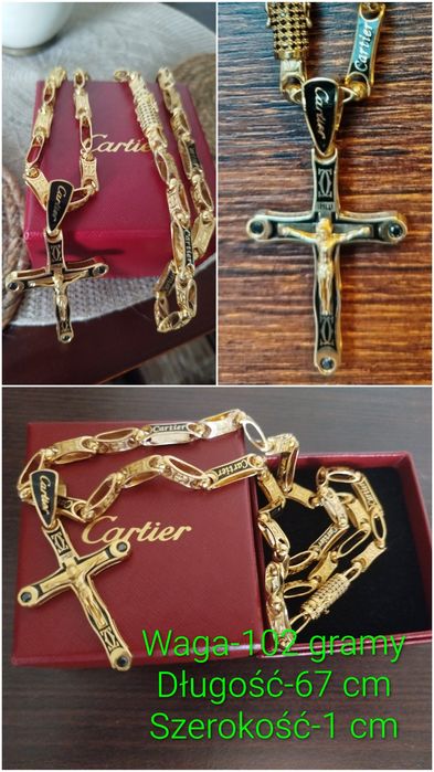 Cartier -Piękny Komplet -101gr.-w złoceniu 18k-750-10 mikronów